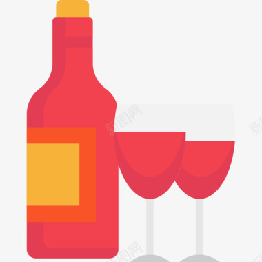 葡萄酒感恩节11平淡图标图标