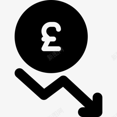 英镑货币2填充图标图标