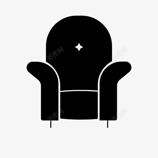 单人沙发椅子装饰图标svg_新图网 https://ixintu.com 单人沙发 家具 座椅 椅子 装饰