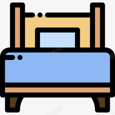 床家用家具3线性颜色图标图标