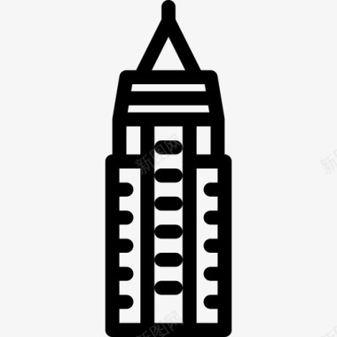帝国大厦城市12直线图标图标