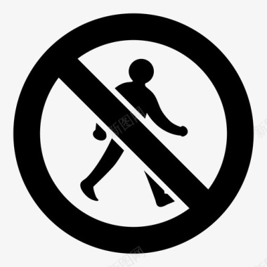 禁止行人标志路标图标图标