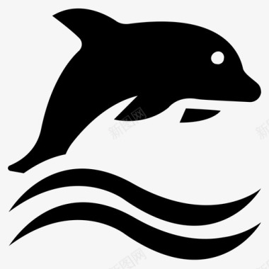 海豚水生动物水生哺乳动物图标图标