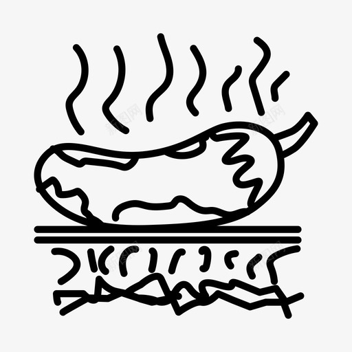 烤茄子烧烤烹饪图标svg_新图网 https://ixintu.com 烤茄子 烧烤 烹饪 食物
