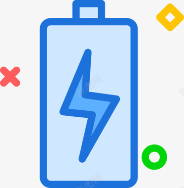 电池tech2线性颜色图标图标
