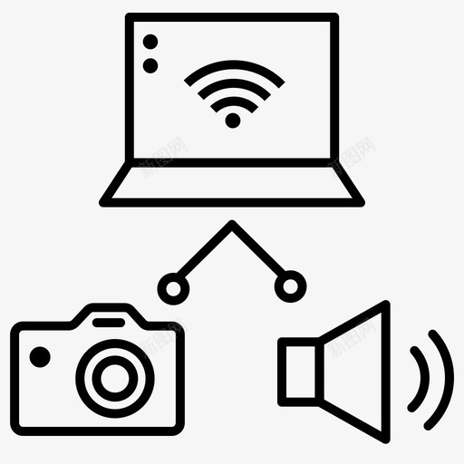 共享通讯物联网图标svg_新图网 https://ixintu.com wifi 共享 无线连接 物联网 物联网勾画 通讯