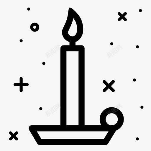 蜡烛烛台圣诞节图标svg_新图网 https://ixintu.com 圣诞节 圣诞蜡烛 新年 烛台 蜡烛