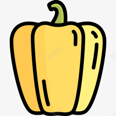 甜椒健康食品2线颜色图标图标