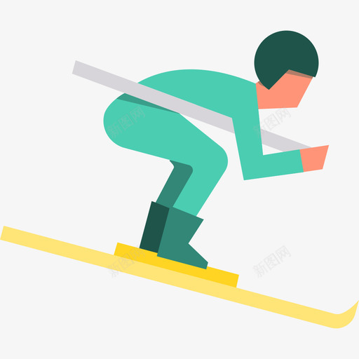 滑雪冬季运动3平地图标svg_新图网 https://ixintu.com 冬季运动3 平地 滑雪