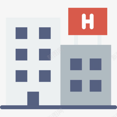 医院城市景观公寓图标图标