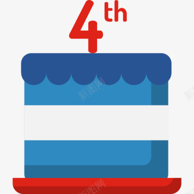 蛋糕7月4日平的图标图标