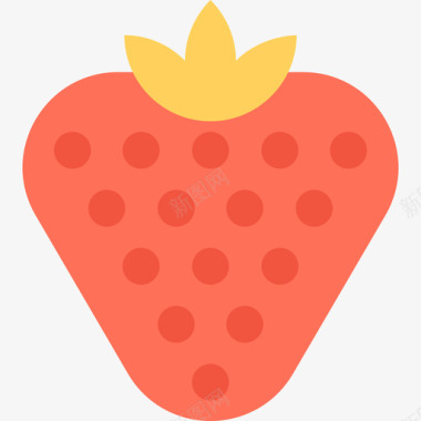 草莓食品17扁平图标图标