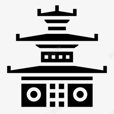 不丹建筑亚洲图标图标