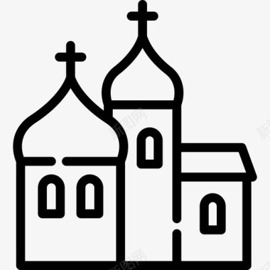 教堂宗教12直系图标图标