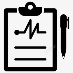 健康报告医疗报告剪贴板诊断图标高清图片