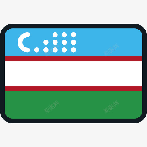 乌兹别克斯坦旗帜集合4圆角矩形图标svg_新图网 https://ixintu.com 乌兹别克斯坦 圆角矩形 旗帜集合4