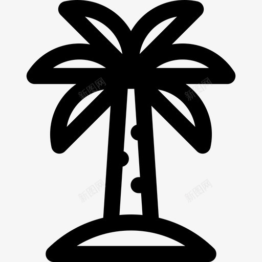 棕榈树冒险之旅3直线型图标svg_新图网 https://ixintu.com 冒险之旅3 棕榈树 直线型