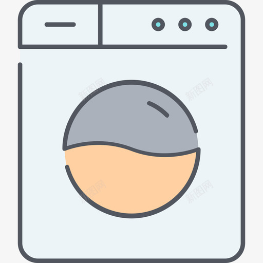 洗衣机家具25彩色图标svg_新图网 https://ixintu.com 家具25 彩色 洗衣机
