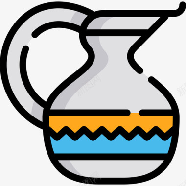 茶壶水疗保健3线性颜色图标图标