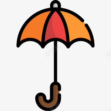 伞英国4线纹颜色图标图标