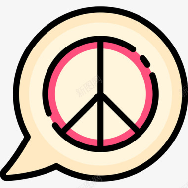 和平主义嬉皮士2线性颜色图标图标