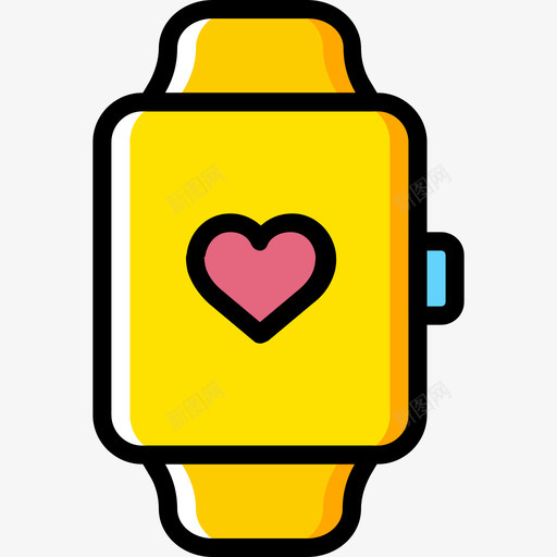 智能手表浪漫生活方式10黄色图标svg_新图网 https://ixintu.com 智能手表 浪漫生活方式10 黄色