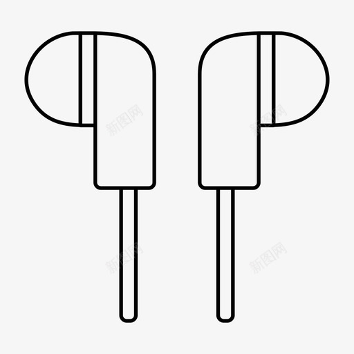 耳机耳塞音乐图标svg_新图网 https://ixintu.com 网页设计和开发材料设计图标大纲 耳塞 耳机 音乐
