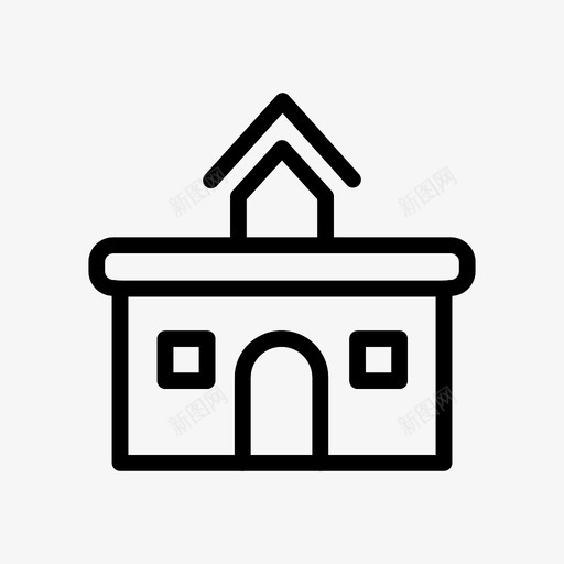 学校建筑房产图标svg_新图网 https://ixintu.com 学校 建筑 房产 教育思考线图标
