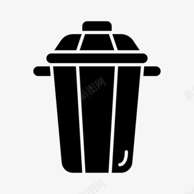 垃圾桶罐子删除图标图标