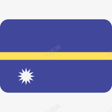 瑙鲁国际国旗6圆形矩形图标图标
