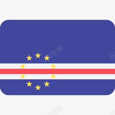 佛得角国际国旗6圆形矩形图标图标