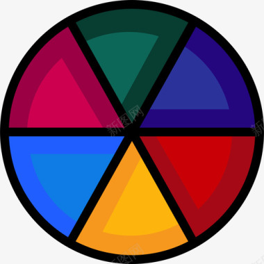 色轮平面工具9线颜色图标图标