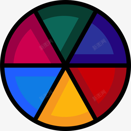 色轮平面工具9线颜色图标svg_新图网 https://ixintu.com 平面设计工具9 线颜色 色轮