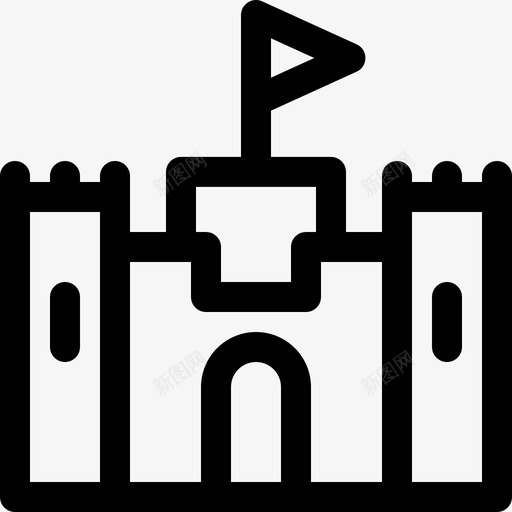 城堡房屋类型9线性图标svg_新图网 https://ixintu.com 城堡 房屋类型9 线性