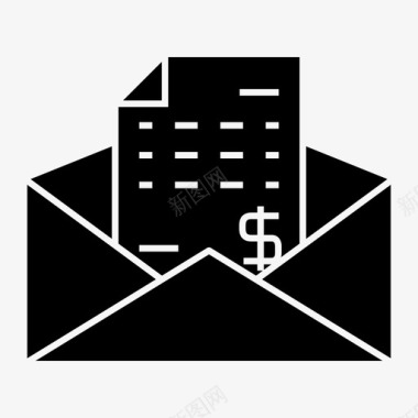 帐单文件电子邮件图标图标