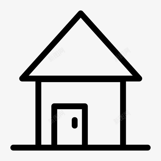 房子建筑房产图标svg_新图网 https://ixintu.com 假日线图标 家 建筑 房产 房地产 房子