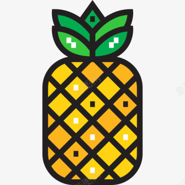 菠萝健康食品10原色图标图标
