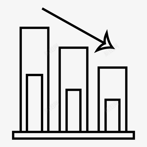 箭头图表损失图标svg_新图网 https://ixintu.com 图表 报告 损失 箭头 财务