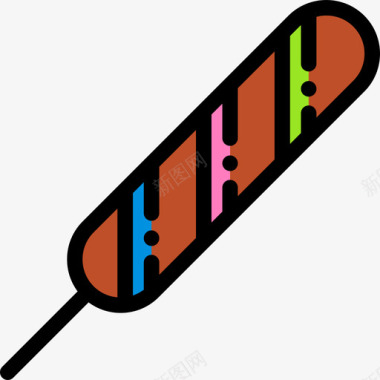 棒棒糖糖果和糖果线性颜色图标图标