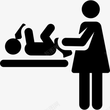 母性婴儿护理象形图填充图标图标