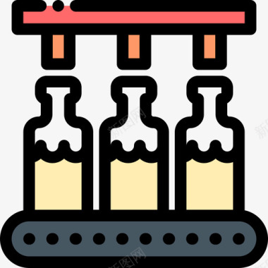 输送机工业9线性颜色图标图标