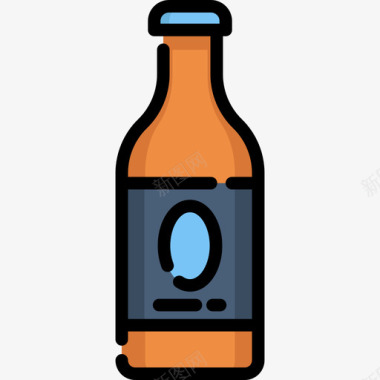 啤酒冲浪3线性颜色图标图标