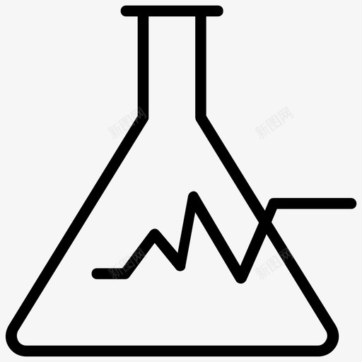 锥形瓶实验室玻璃器皿量瓶图标svg_新图网 https://ixintu.com 商业智能线图标 实验室玻璃器皿 容量瓶 试管 量瓶 锥形瓶