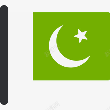 巴基斯坦国际国旗5桅杆图标图标