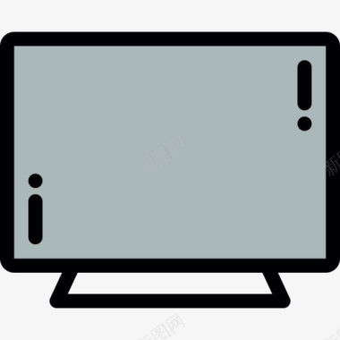 电视屏幕电影2线性彩色图标图标