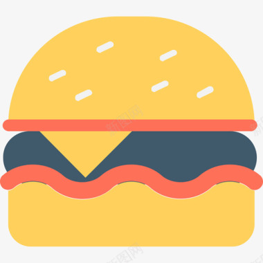 汉堡派对和庆祝2平铺图标图标