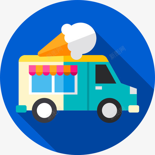 冰淇淋食品车平板图标svg_新图网 https://ixintu.com 冰淇淋 平板 食品车