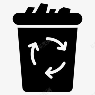 回收站垃圾箱回收字形图标图标