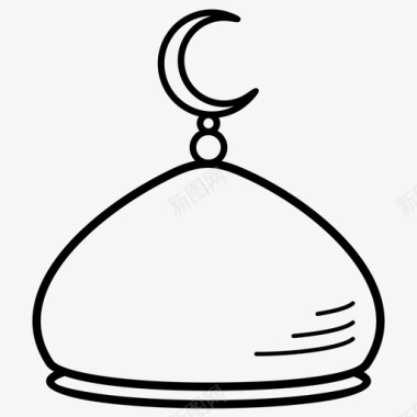 清真寺建筑师圆顶图标图标