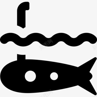 潜艇运输帆船组图标图标